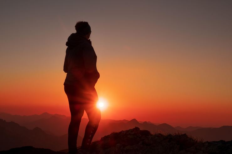 Al Feuerköpfl per il sorgere del sole